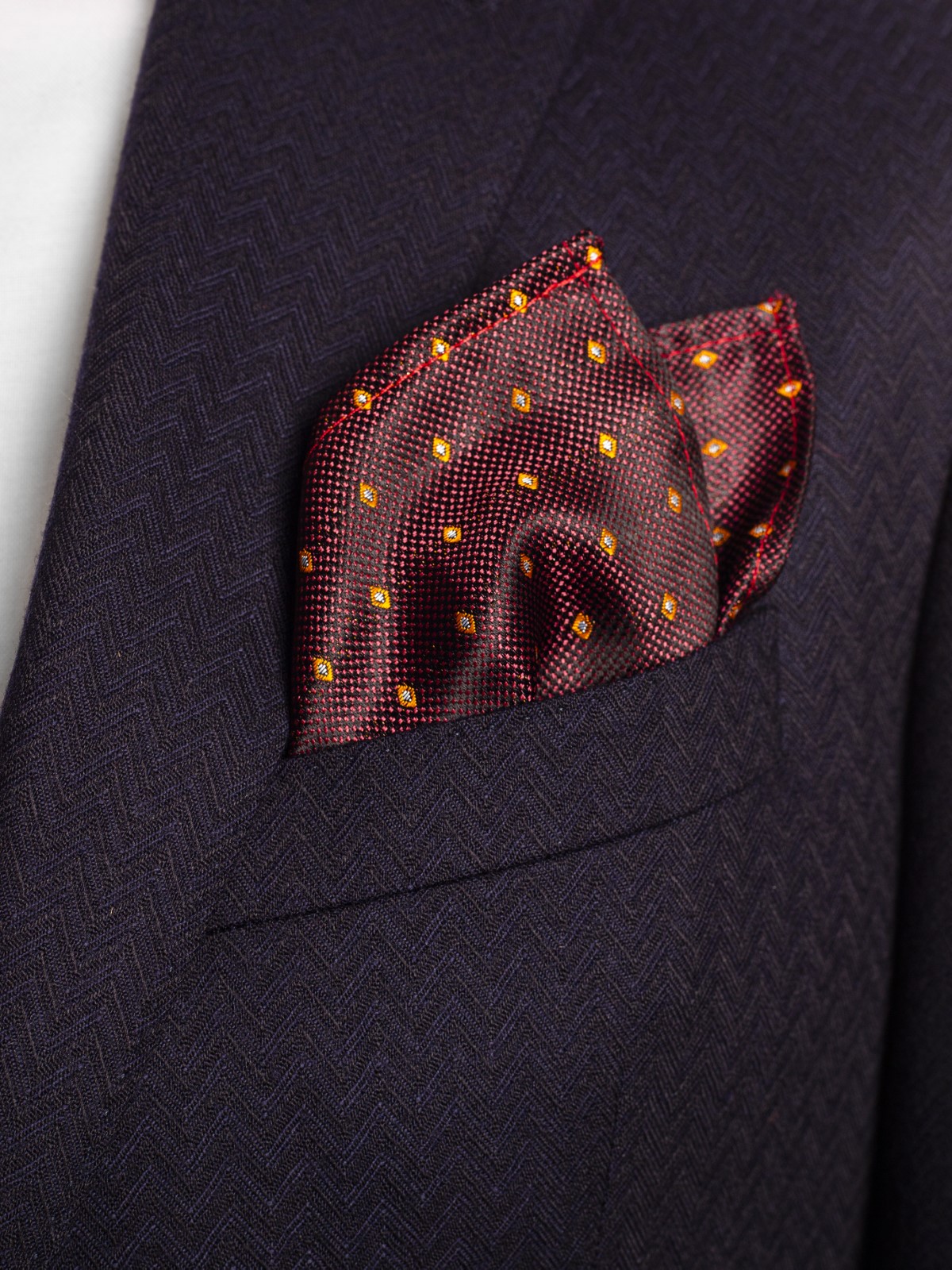 bordo arany rombusz diszzsebkendo