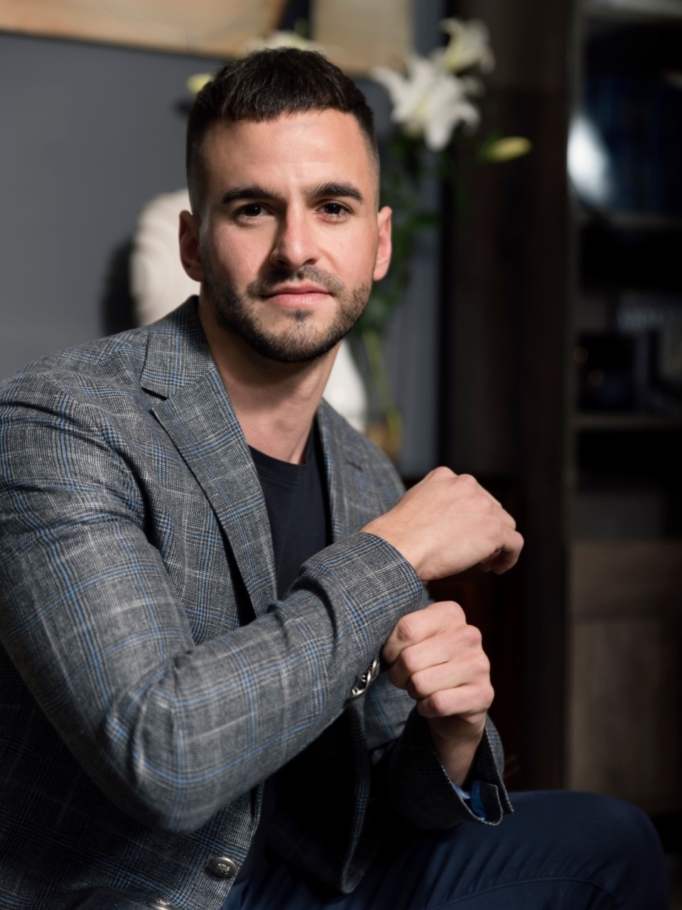 Steve Mqueen - szürke és kék zakó