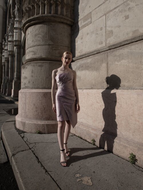 canissi lilac mini leaf dress 3