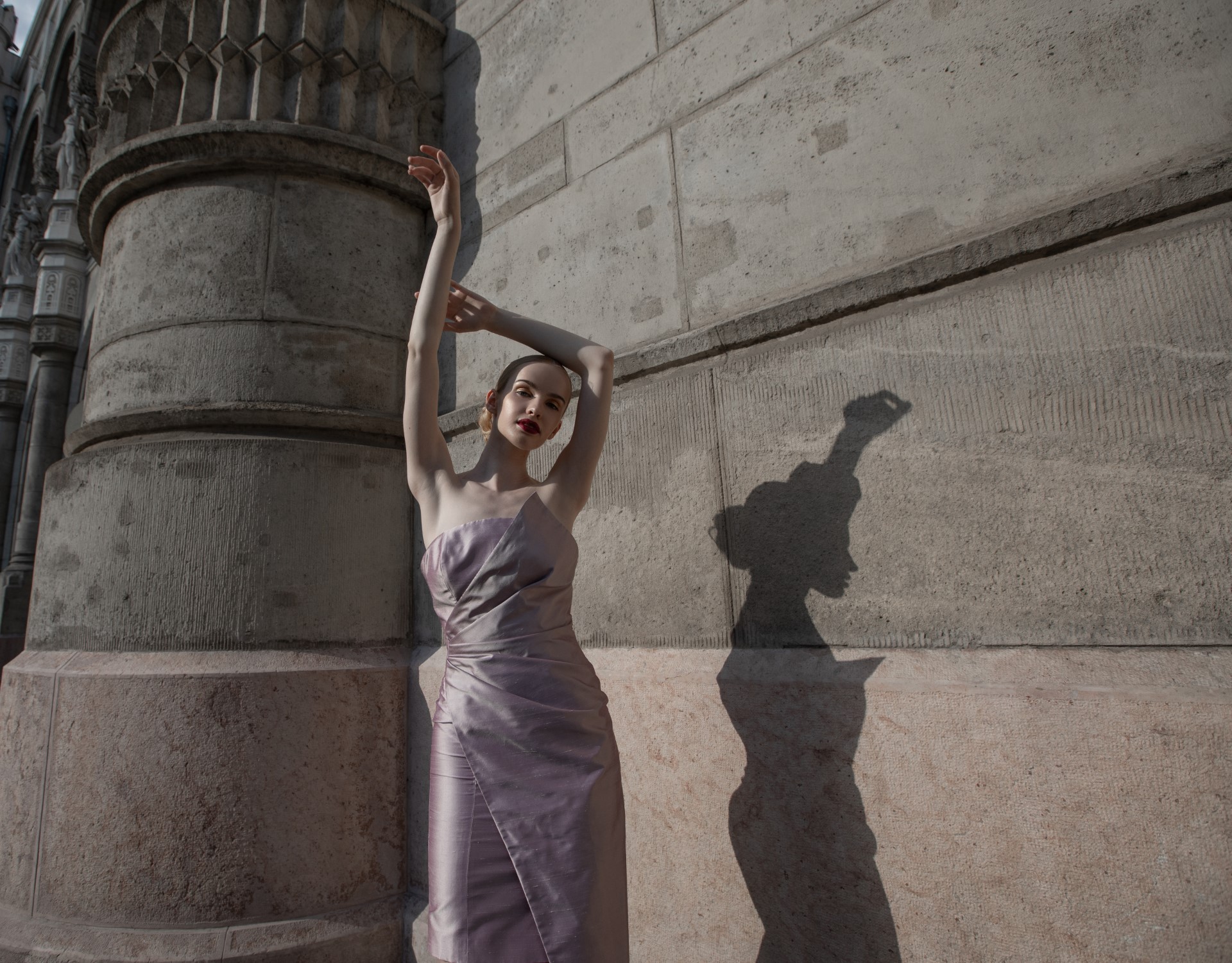 canissi lilac mini leaf dress