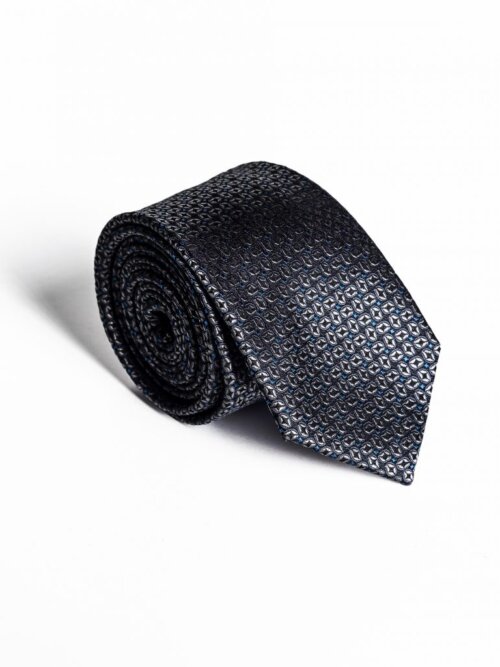 Ezüst-Kék Slim Prémium Selyem Nyakkendő