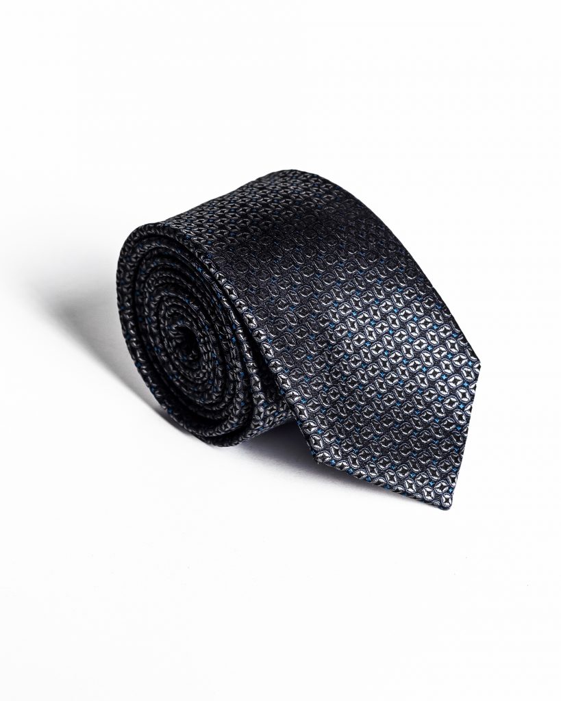 Ezüst-Kék Slim Prémium Selyem Nyakkendő