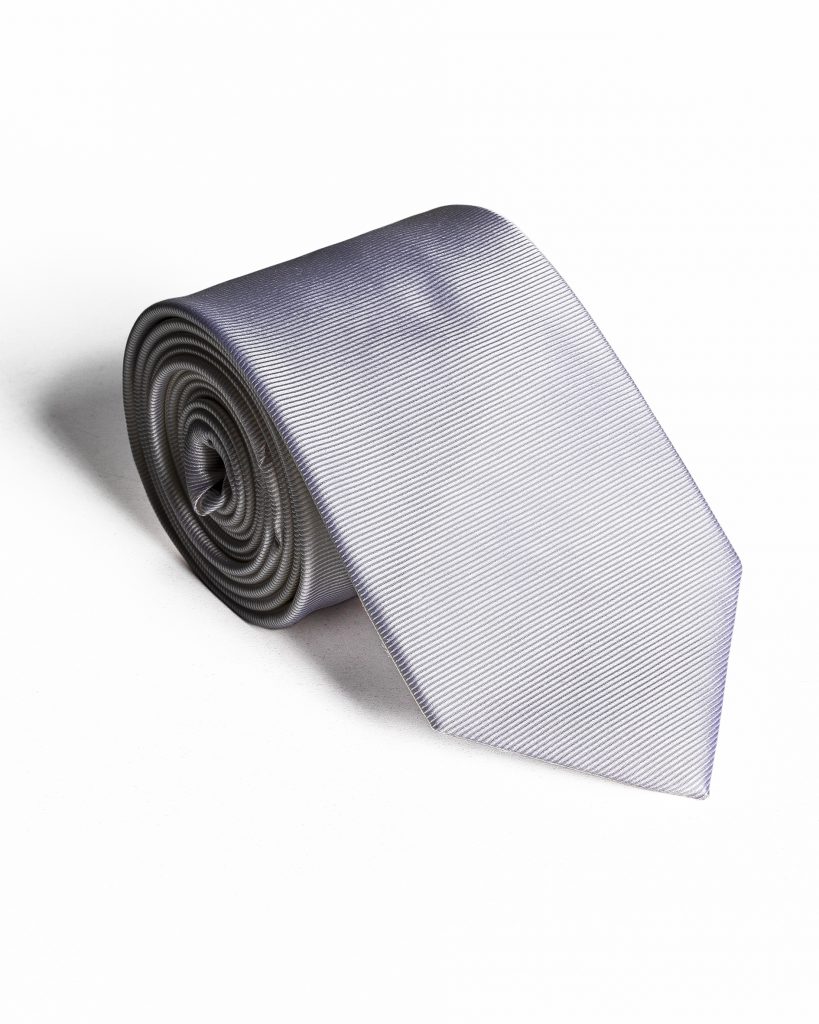 Fehér Anyagában Csíkos Normál Prémium Selyem Nyakkendő