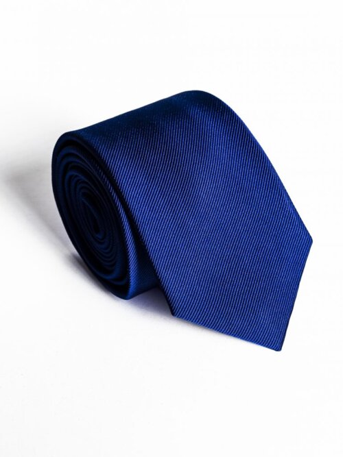 Királykék Anyagában Csíkos Slim Prémium Selyem Nyakkendő