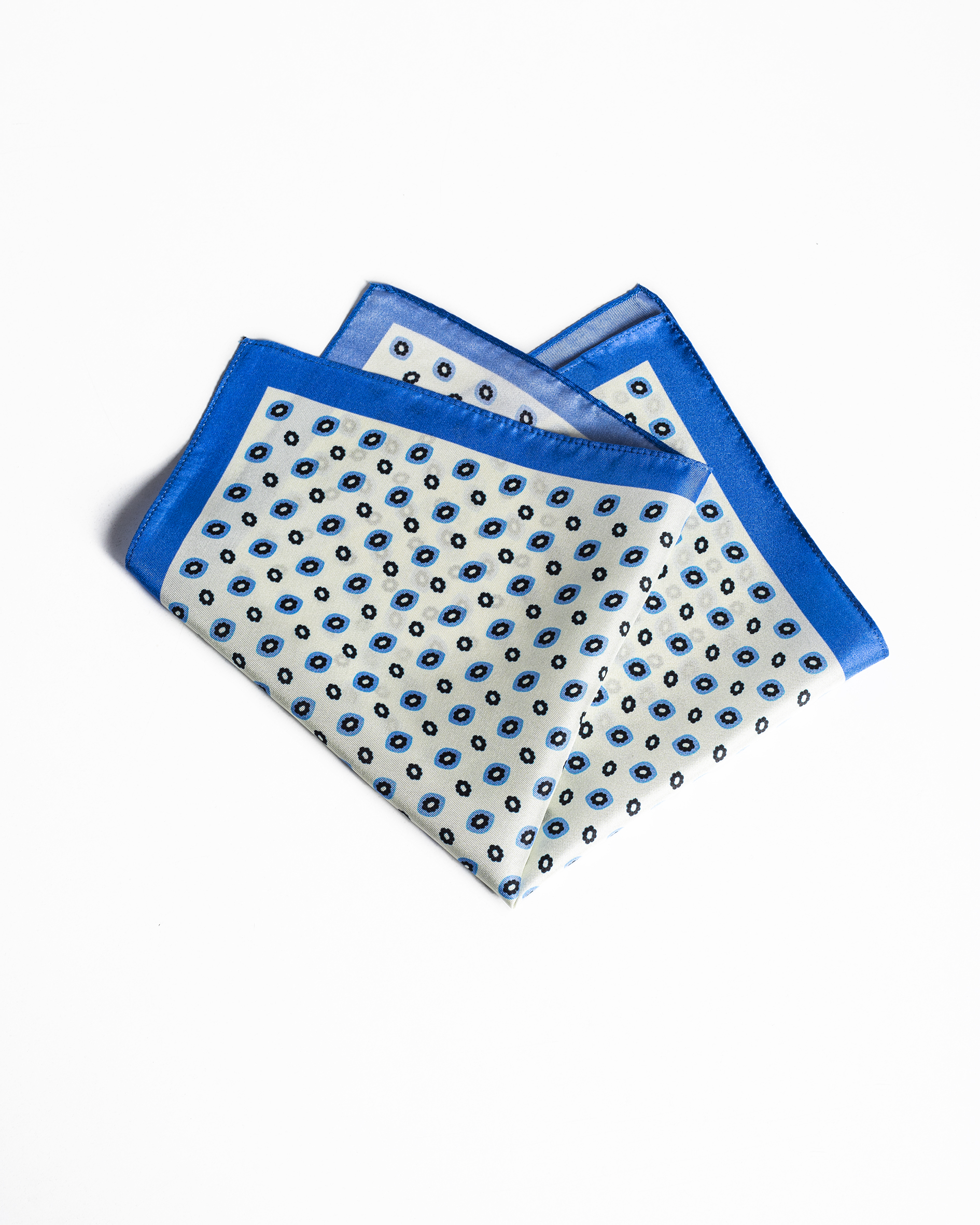 Középkék Virágos Díszzsebkendő