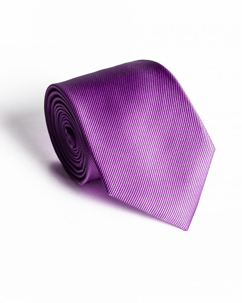 Lila Anyagában Csíkos Normál Prémium Selyem Nyakkendő