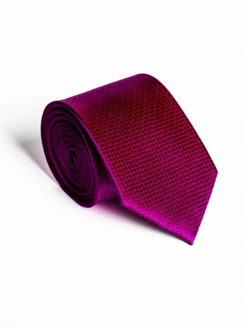 Lila Anyagában Kockás Slim Prémium Selyem Nyakkendő