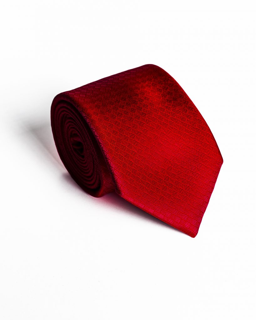 Málna Anyagában Kockás Slim Prémium Selyem Nyakkendő