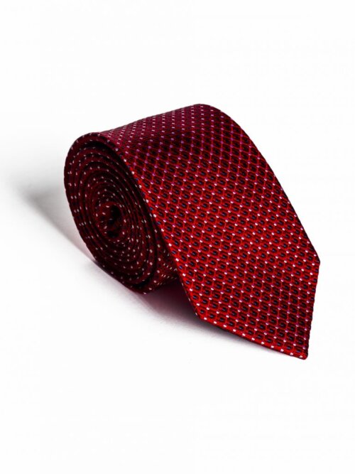 Piros Kockás Slim Prémium Selyem Nyakkendő