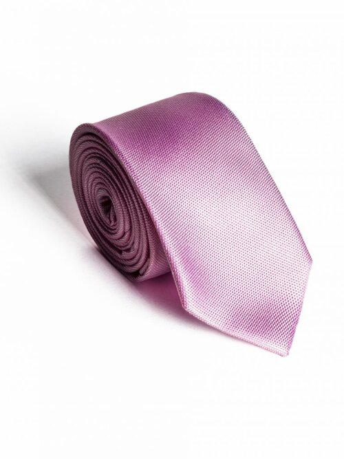 Rózsaszín Anyagában Mintás Slim Prémium Selyem Nyakkendő