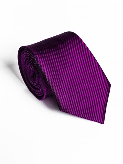 Sötétlila Anyagában Csíkos Slim Prémium Selyem Nyakkendő