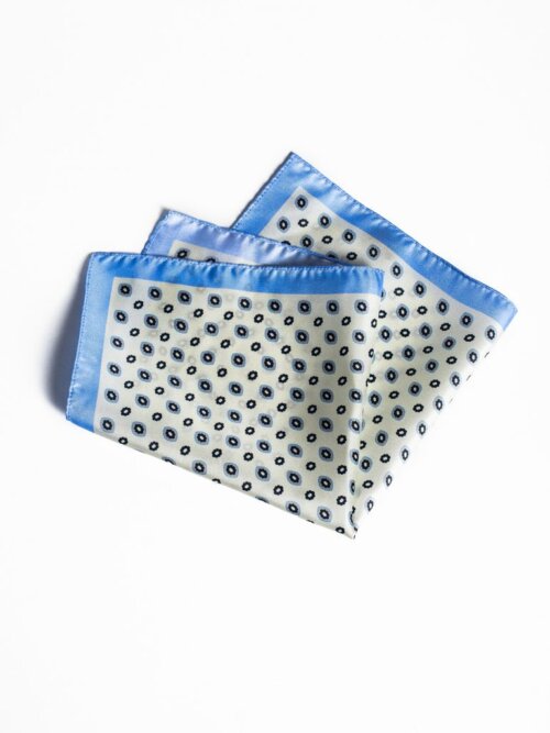 Világoskék Virágos Díszzsebkendő