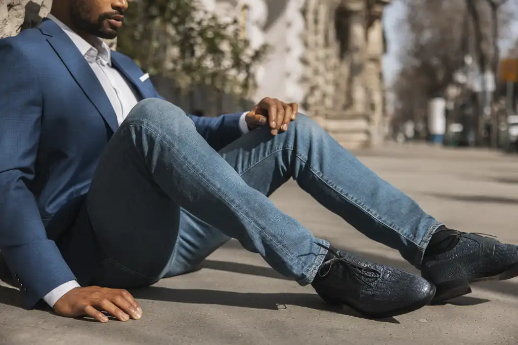 Krokodilmintás marhabőr férficipő