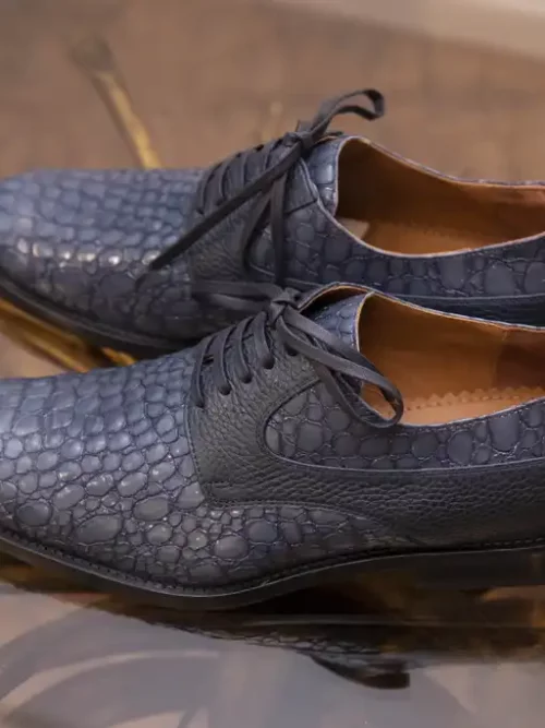 Krokodilmintás marhabőr férficipő - 44 (CANS-05)